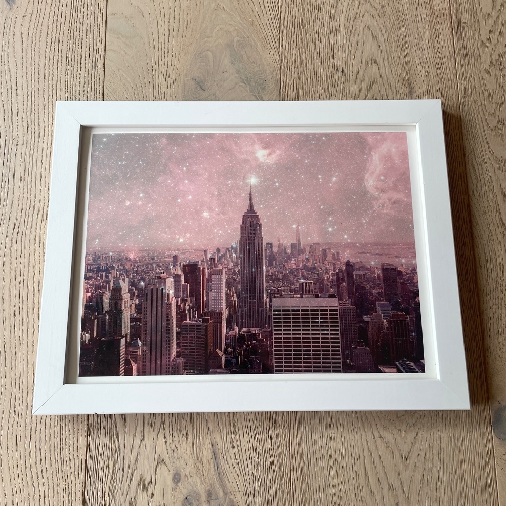 Framed 'Stardust Covering New York' Wall Art Print by Bianca Green